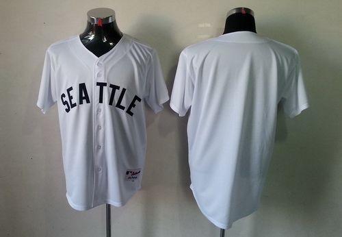 Mariners Blank White 1909 Turn Back The Clock Stitched MLB Jersey - Click Image to Close